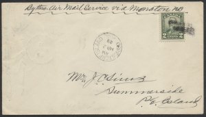 1929 Winter Flight Cover MR 2 Grindstone Island PQ to Summerside PEI via Moncton