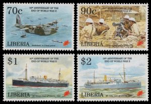 1995 Liberia 1619-1622 Airplanes and ships 14,00 €