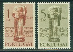 PORTUGAL Scott 711-2 MH* 1949 Angel Sculpture Set