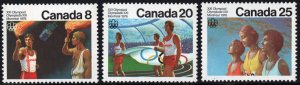 Canada SC#681-683 8¢-25¢ Olympic Games, Montreal 1976: 12th Series (1976) MNH