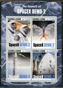 SIERRA LEONE 2020  LAUNCH OF SPACEX DEMO 2  SHEET MINT NH