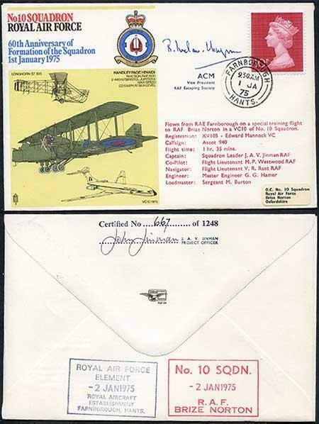 RAF29d No.10 Squadron RAF Signed by ACM Sir Ronald Ivelaw-Chapman (A)