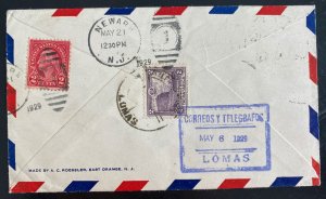 1929 Lomas Peru Early Airmail Cover To Orange NJ Usa Via Arequipa 