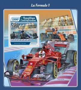 Central Africa - 2017 Formula 1 Cars - Stamp Souvenir Sheet - CA17510b