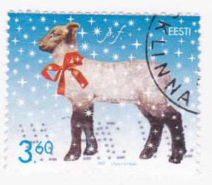 Estonia - 2002 -Christmas Lamb 3k 60 used SG 435