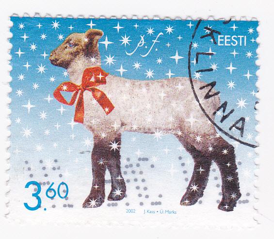 Estonia - 2002 -Christmas Lamb 3k 60 used SG 435