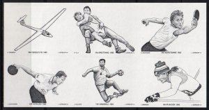 Sweden 1993 Sports Championships Mi. 1761-6 BLACK PRINT PROOF MNH RRR