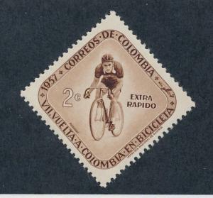 Colombia 1957 Scott C297 MH - 2c, cyclist