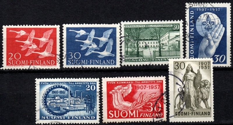 Finland #343-9  F-VF Used CV $8.90  (X621)