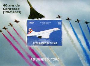 Chad 2009 CONCORDE Anniversary 1969-2009 s/s Perforated Mint (NH)