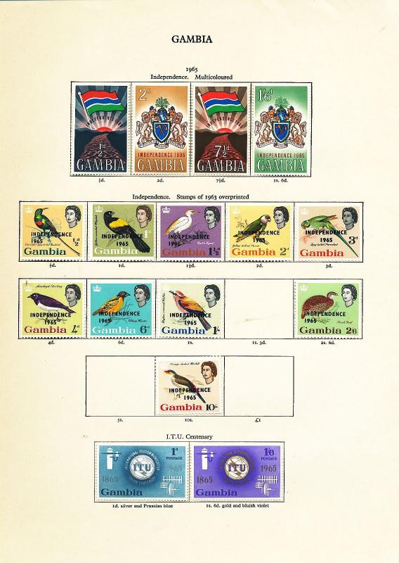 GAMBIA 1966/69 Birds MNH MH To 10s (60+Items) AU10774