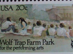 ​UNITED STATES -1982 SC#2018  WOLF TRAP FARM PARK -MNH PLATE BLOCK OF 4 VF