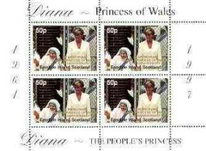 Easdale 1998 Diana, The People's Princess perf sheetlet c...