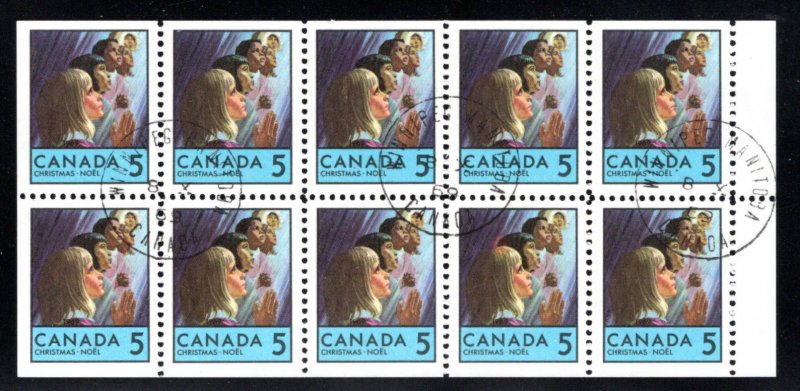502ai, Scott - 5c, VF, MNHOG, booklet pane of 10, selvedge at right, Children Pr