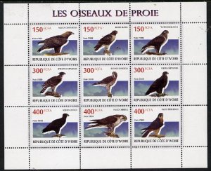 IVORY COAST - 2009 - Birds of Prey - Perf 9v Sheet - MNH - Private Issue