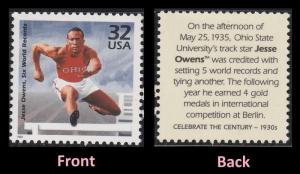 US 3185j Celebrate the Century 1930s Jesse Owens 32c single MNH 1998