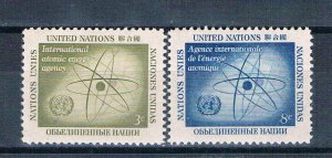 United Nations NY 59-60 Unused set Atom and UN emblem 1958 (HV0290)