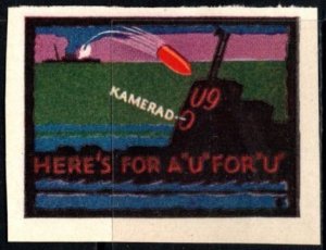 1914 US WW I Propaganda Poster Stamp Here's For A “U” For “U” (U...