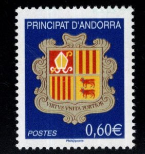 (French) Andorra Scott 618 MNH** Coat of Arms  stamp