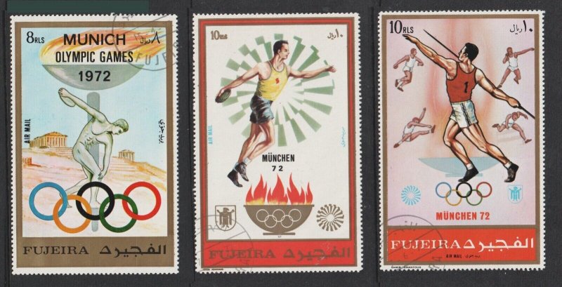 Fujeira 1972 -  Summer Olympics - Munich - Mi - 882, A 882, B 882 - CTO