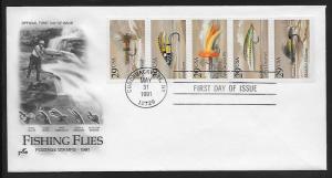 United States 2549a Fishing Flies Booklet Pane Unaddressed Artcraft FDC