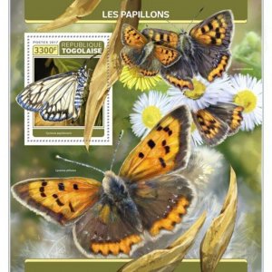 Togo - 2017 Butterflies on Stamps - Stamp Souvenir Sheet - TG17309b