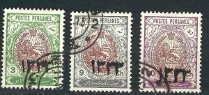 Iran Persia 3 Different 545, 47, 48 Used F/VF 1915 SCV $22.00