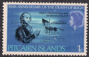 Pitcairn Islands 1967 QE2 1ct 150th Anniv Death Admiral Bligh Umm SG 82 ( R460 )