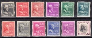 MOstamps - US Scott #821-832 Mint OG NH (12 stamps) - Lot # HS-D938