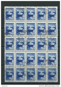 Russia/USSR 1955 Mi 1762 Used/CTO Block of 25 stamps Globe & Plane CV 20 euro