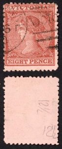 Victoria SG194 8d red-brown/pink wmk 10 Perf 12.5 Fine Used Cat 60 pounds