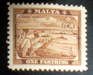 1901 MALTA One Farthing SCOTT #19a  S.G.# 31 UNUSED Free US Shipping