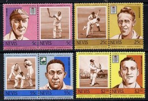 NEVIS - 1984 - Cricketers, Series 1 - Perf 8v Set - Mint Never Hinged