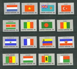 UN NY 1980 Flags Scott #325-40 complete mnh set of singles