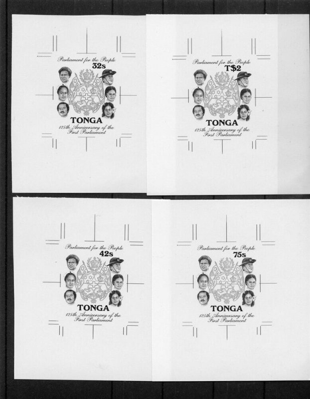 1987 Scouts Tonga 125th anniv Parliament bromide proofs