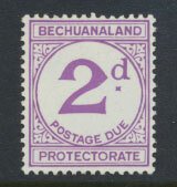 Bechuanaland Postage Due SG D6a thicker d  Mounted Mint