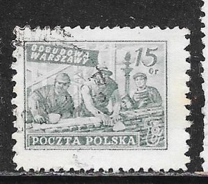 Poland 497: 15z Workers, Sigismund's Column in the Background, used, F-VF