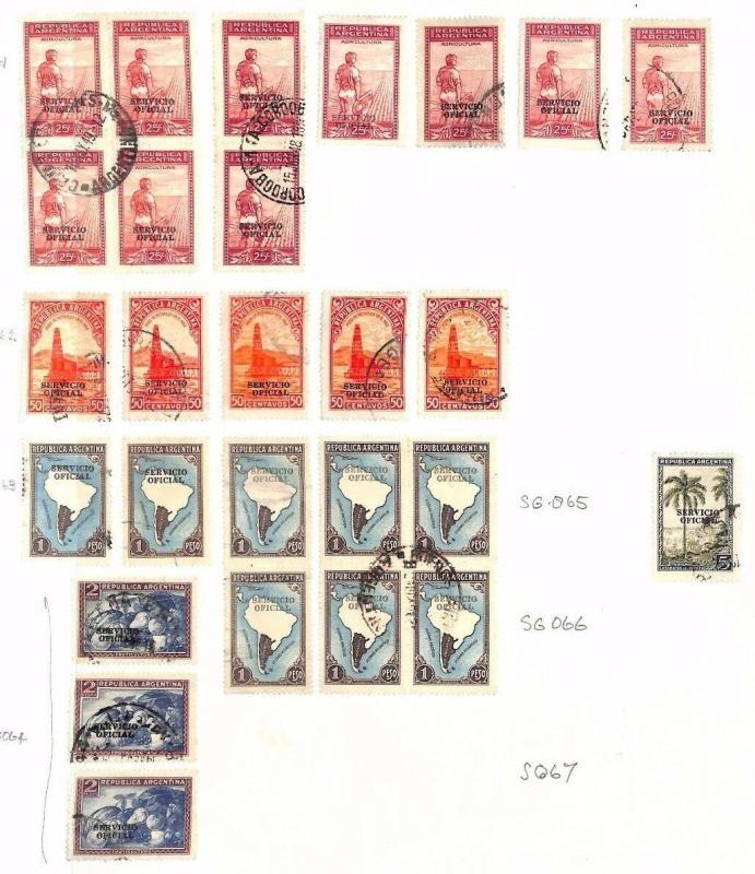 SA1122 ARGENTINA Official Overprint Original Album page from oldtime collection 