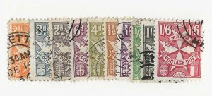 Malta Sc #J11-J20 set of 10 postage dues used VF