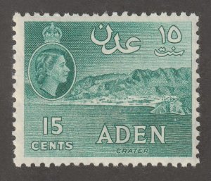 Aden, stamp, scott#50,  mint, hinged,  15 cents,