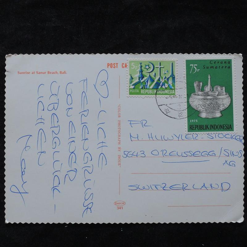 ZS-U428 INDONESIA - Postal Card, Pottery, Great Franking To Switzerland