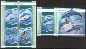 Sierra Leone 2018 Marine Life Dolphins II sheet + S/S MNH