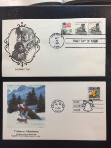 US #1843,1897A,2005,2042,2046,2094,2108,2245 LOT of First Day Covers (1980s era)