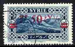 Syria 1928 7p50 on 2p50 light blue, fine used single with...