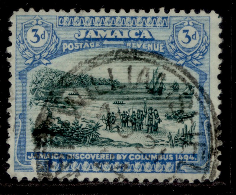 JAMAICA GV SG99, 3d myrtle-green and blue, FINE USED.
