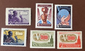 RUSSIA,1961, SC # 2538-43 MNH, Fifth World Congress of Trade Unions