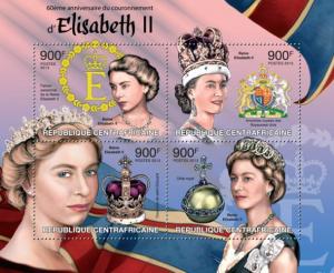 CENTRAFRICAINE 2013 SHEET QUEEN ELIZABETH ROYALTY