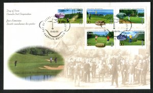 1553-1557 Canada 43c Golf Courses FDC