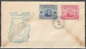 Philippines, Scott cat. B6-B7. Fruit Tree Memorial issue. First day cover. ^