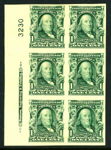 U.S. #314 MINT PL# Block OG LH 